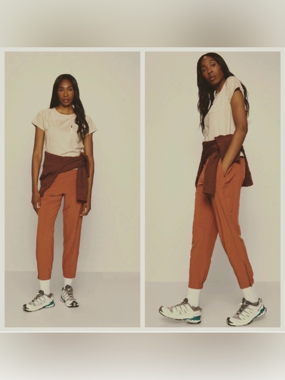 Athleta Brooklyn Heights Joggers in Rust / Clay Size 6 EUC